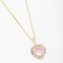 GR-00725 COLAR CORAÇÃO ZIRCÔNIA LAPIDADO COM MICRO ZIRCÔNIA COLORIDA