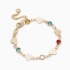 PI-00033 PULSEIRA INFANTIL CORRENTE CORAÇÃO LISO CRISTAL REDONDO COLORIDOS