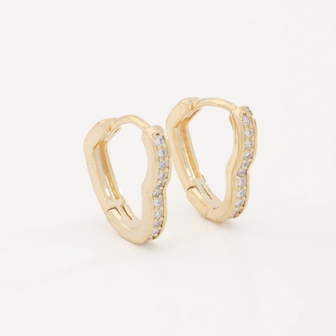 AC-0055 BRINCO ARGOLA CLICK BANHADO A OURO 18K EM FORMATO DE CORAÇÃO