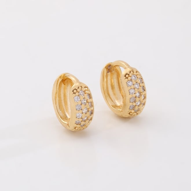 AC-0109 ARGOLA COM DETALHES CRAVEJADOS EM ZIRCÔNIAS