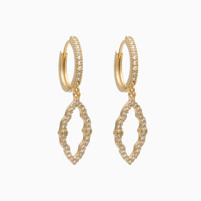 AC-0463 BRINCO BANHADO A OURO 18K COM ARGOLA EM ZIRCÔNIAS