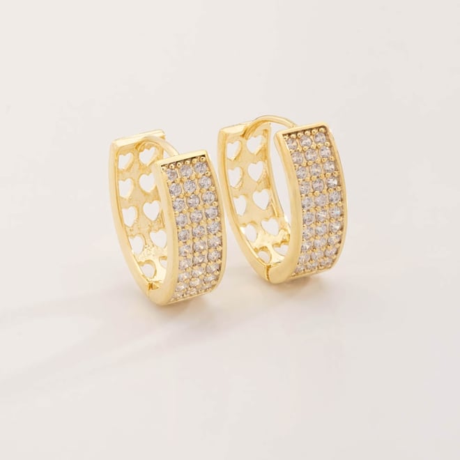 AC-0686 - BRINCO BANHADO A OURO 18K DE ARGOLA COM DESIGN RETANGULA