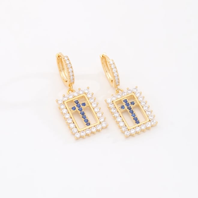 AC-0687 BRINCO BANHADO A OURO 18K EM ARGOLA CLICK COM PINGENTE RETANGULAR