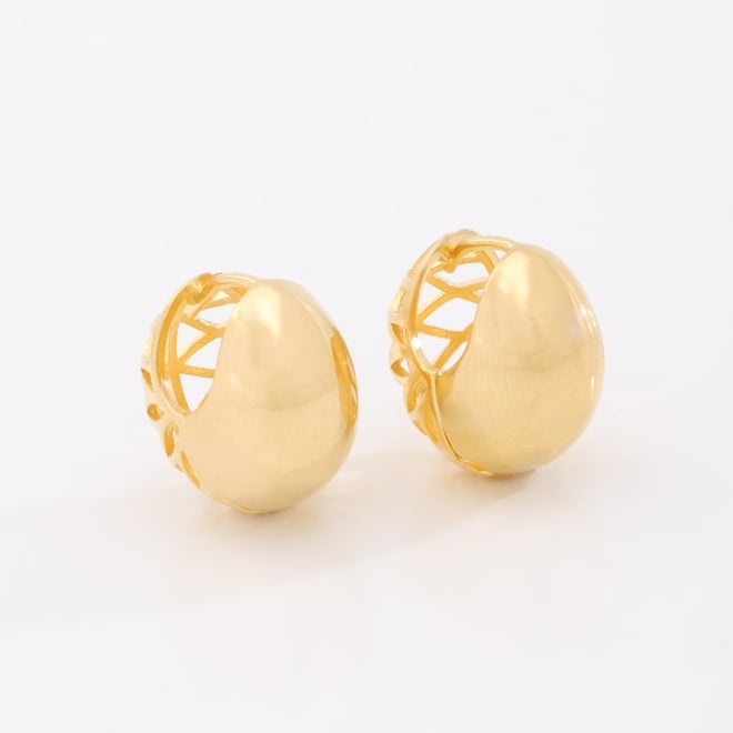 AC-0747 BRINCO BANHADO A OURO 18K COM DESIGN OVAL LISO