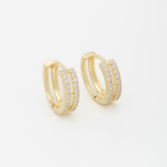AC-0878 -BRINCO BANHADO A OURO 18K DE ARGOLA COM TRIPLA