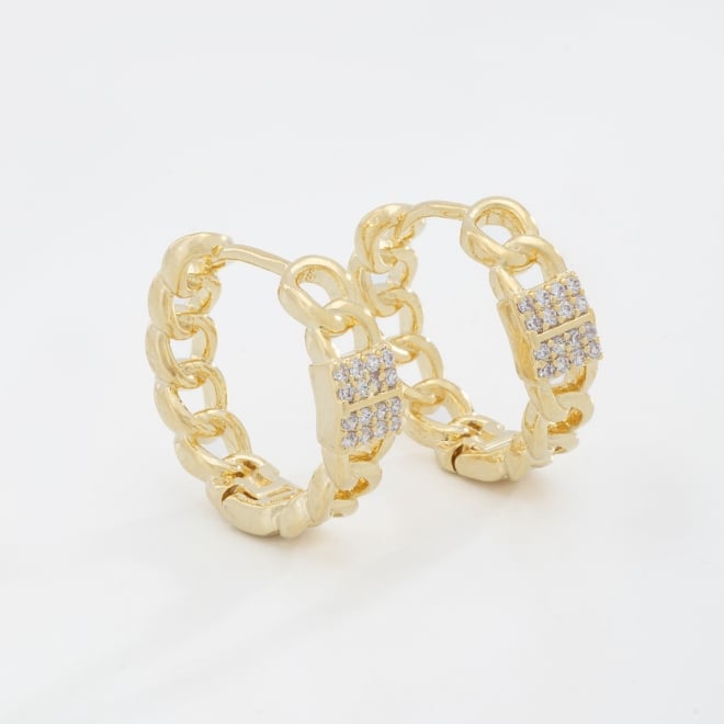 AC-0880 ARGOLA COM ELOS ENTRELAÇADOS E DETALHES EM ZIRCÔNIAS