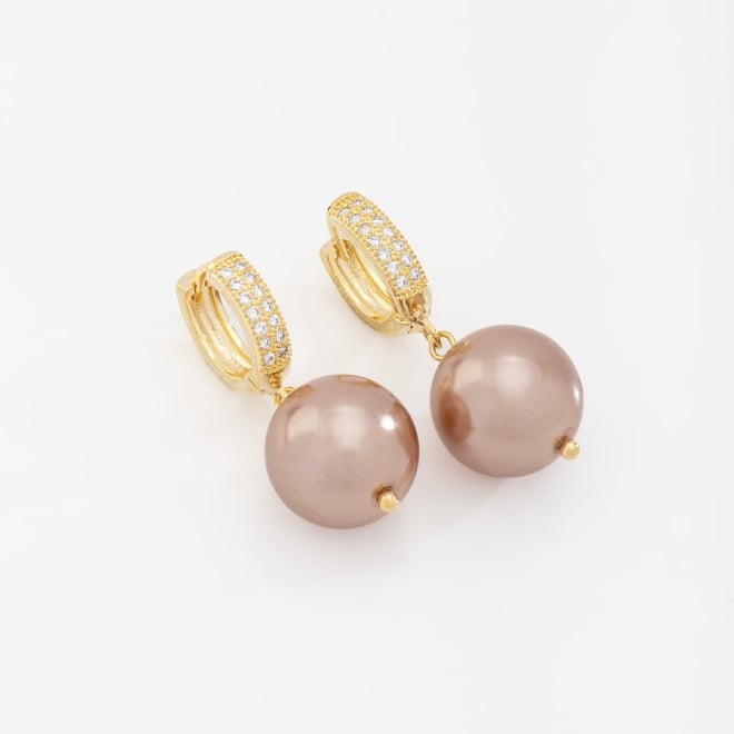AC-0925 ARGOLA COM PÉROLAS GRANDES EM TONS DE ROSÉ E ARGOLAS EM ZIRCÔNIAS