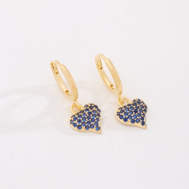 AC-1113 BRINCO DE ARGOLA COM PINGENTE DE CORAÇÃO
