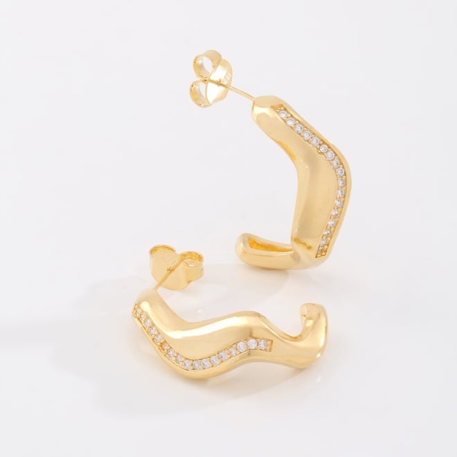 AGL-00204 BRINCO BANHADO A OURO 18K COM DESIGN ORGÂNICO CURVADO