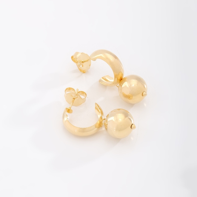 AGL-00241 ARGOLA COM DETALHES EM ESFERAS