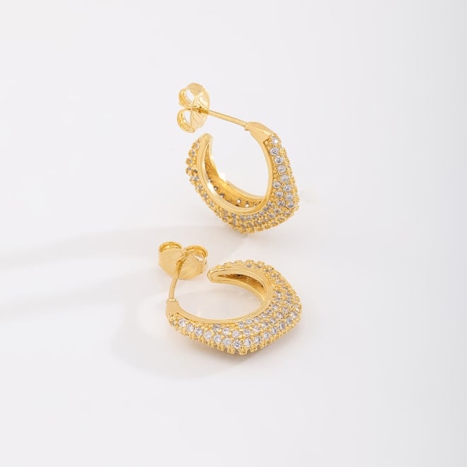 AGX-00019 -BRINCO BANHADO A OURO 18K DE ARGOLA COM DESIGN CURVADO