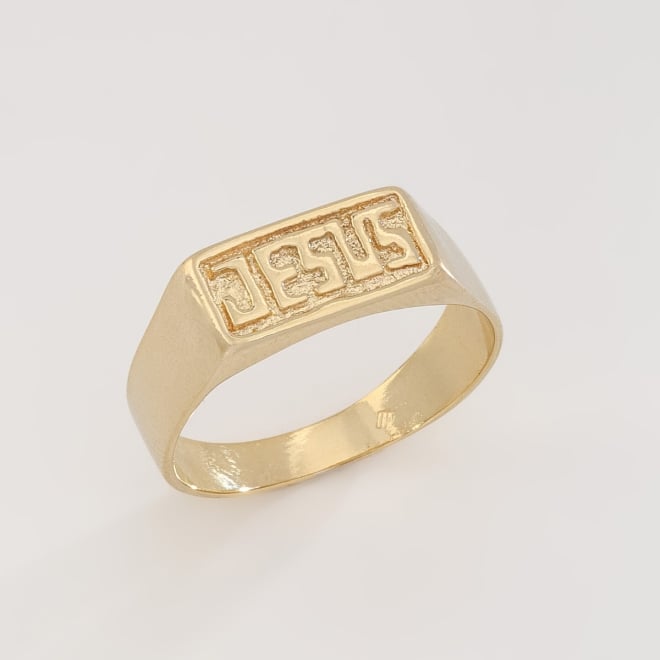 AN-00246 ANEL COM DETALHE EM ALTO-RELEVO ESCRITO JESUS