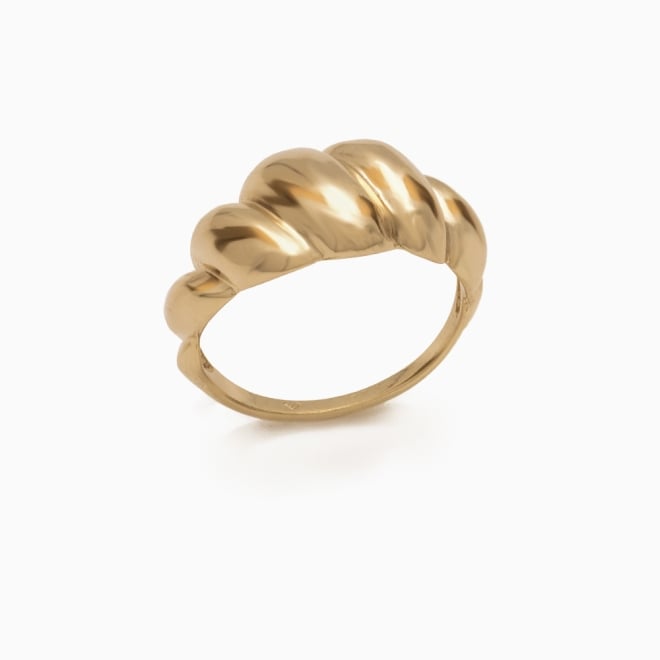 AN-00600 ANEL BANHADO A OURO 18K COM DESIGN ORG&Acirc;NICO