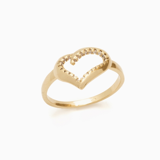 AN-00674 ANEL COM DESIGN DE CORAÇÃO VAZADO
