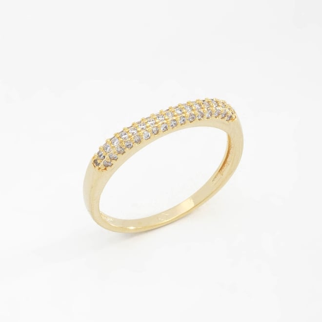 AN-01343 ANEL BANHADO A OURO 18K COM DETALHES EM ZIRCÔNIAS