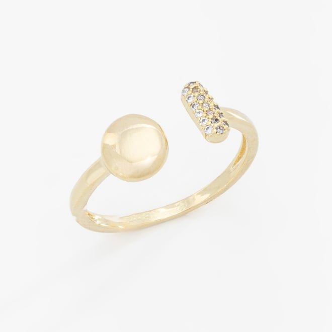 AN-01576 ANEL COM DESIGN ABERTO E DETALHES EM ESFERA DE ZIRCÔNIAS
