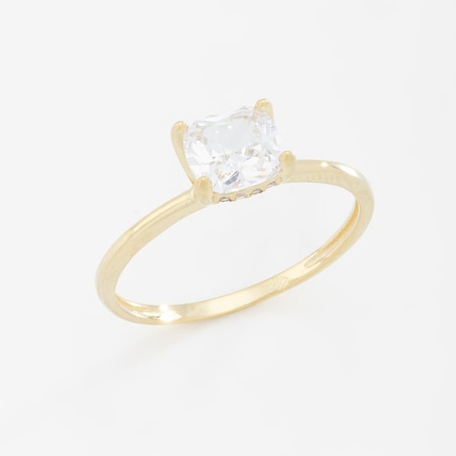 AN-01603 ANEL SOLITÁRIO COM ZIRCONIA RETANGULAR
