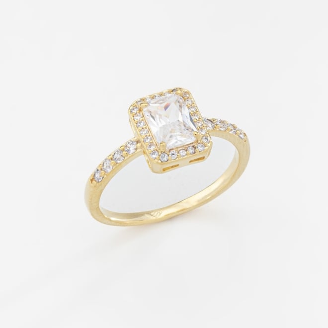 AN-01618 ANEL COM ZIRCÔNIA RETANGULAR LAPIDADA E DETALHES