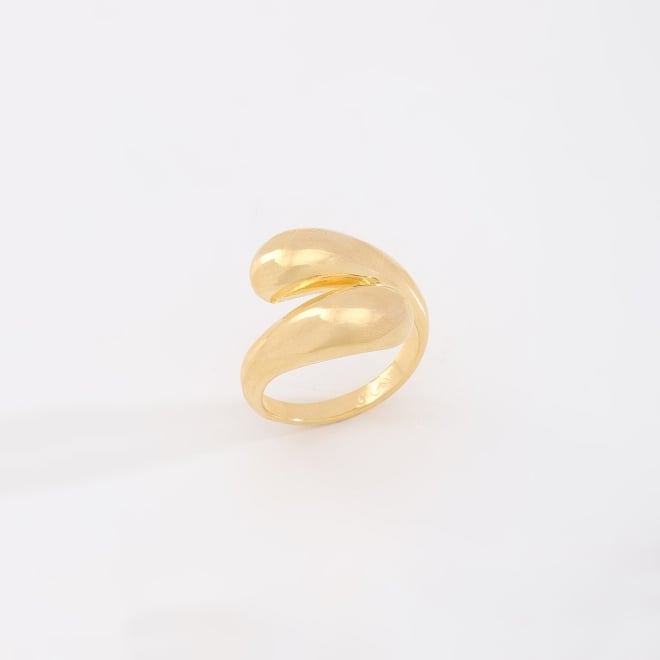 AN-01637 ANEL BANHADO A OURO 18K COM DESIGN ORGÂNICO