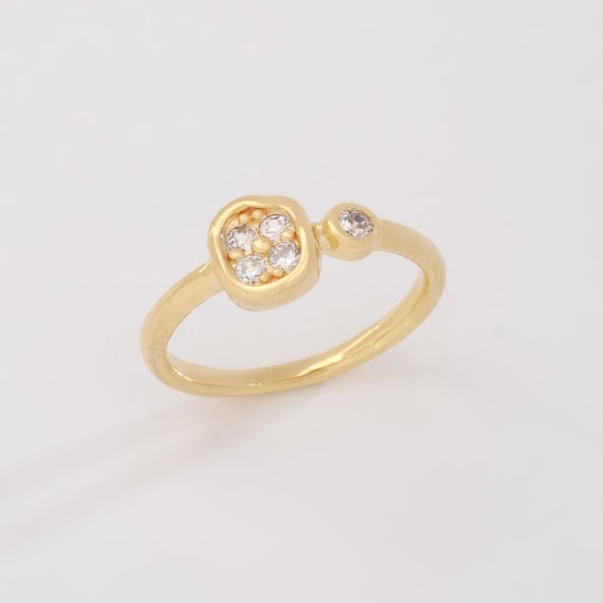 AN-01882 ANEL BANHADO A OURO 18K COM DESIGN DELICADO E MODERNO