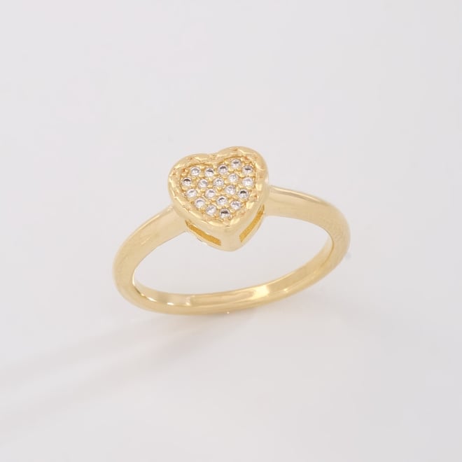 AN-01894 ANEL BANHADO A OURO 18K COM DESIGN EM FORMATO DE CORAÇÃO