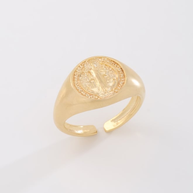 AN-01907 ANEL COM MEDALHA DE SÃO BENTO