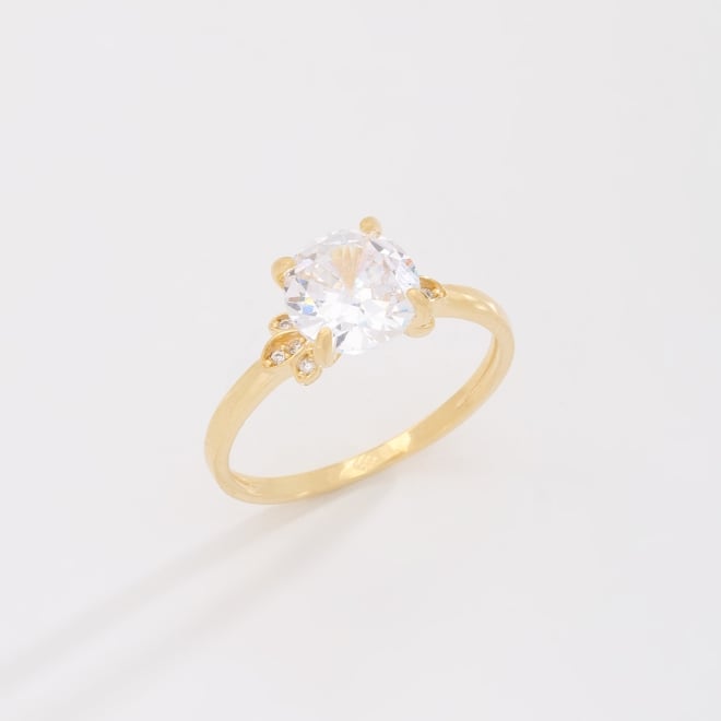 AN-01956 ANEL BANHADO A OURO 18K COM ZIRCÔNIA 
