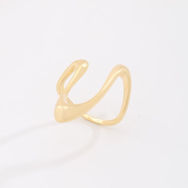 AN-01958 ANEL BANHADO A OURO 18K COM DESIGN ORGÂNICO