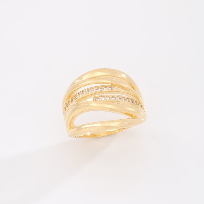 AN-01984 ANEL BANHADO A OURO 18K COM DESIGN VAZADO