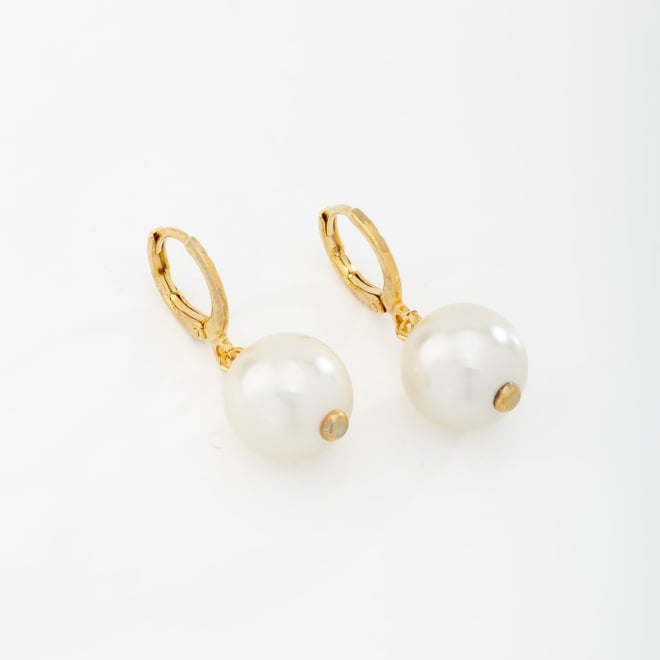 AQ-00016 BRINCO BANHADO A OURO 18K COM ARGOLA E PÉROLA 12 MM