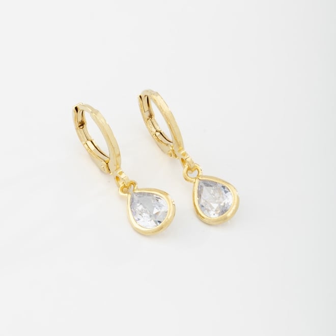 AQ-00021 BRINCO BANHADO A OURO 18K ARGOLA COM PINGENTE EM GOTA