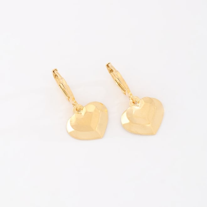 AQ-00127 ARGOLA COM PINGENTE DE CORAÇÃO LISO POLIDO