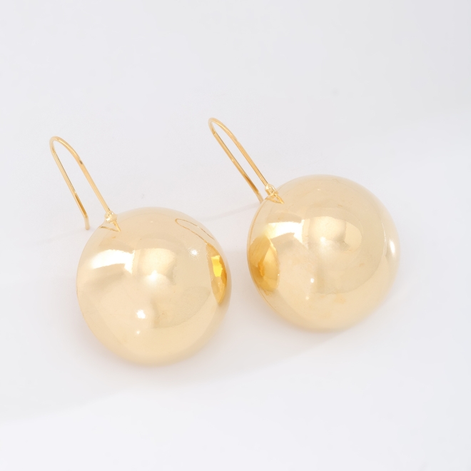 AQ-00169 BRINCO BANHADO A OURO 18K COM ESFERA POLIDA DE ALTO BRILHO