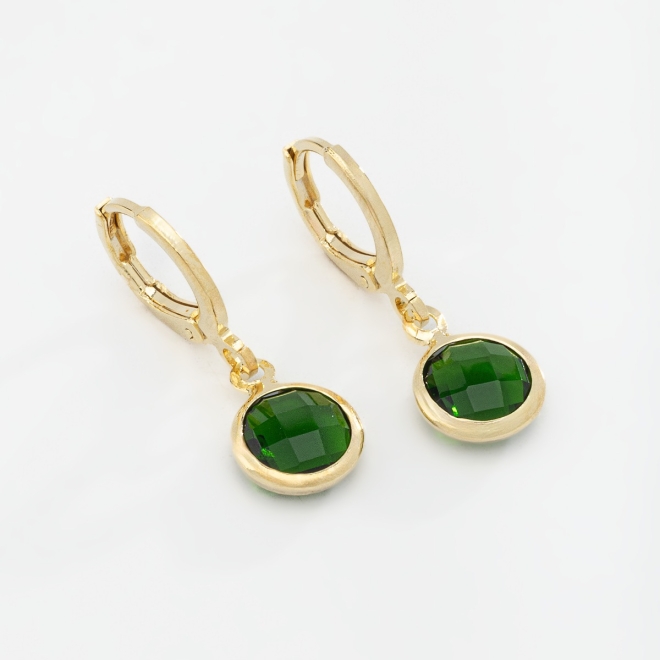 AQ-00220 ARGOLA COM PINGENTE DE PEDRA LAPIDADA 