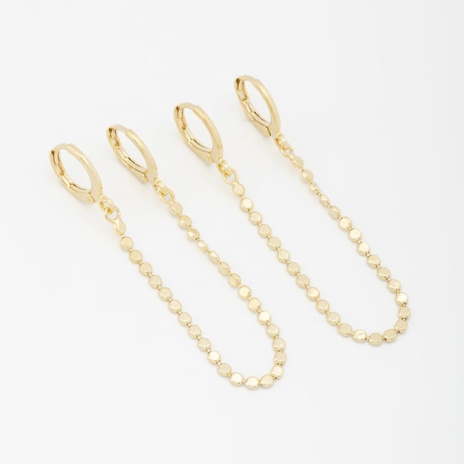 AQ-00225 ARGOLA COM CORRENTE DE ELOS LISOS