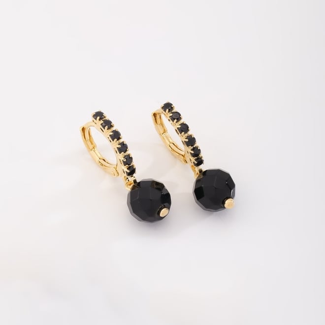 AQ-00255 ARGOLA COM MICRO ZIRCÔNIAS PRETA