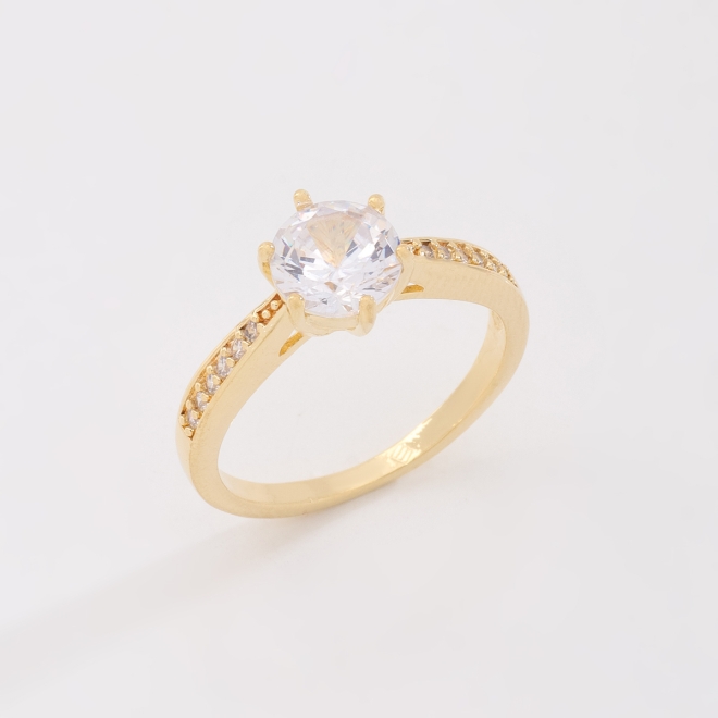 AS-0104-ANEL SOLITÁRIO COM ZIRCÔNIA CRISTAL