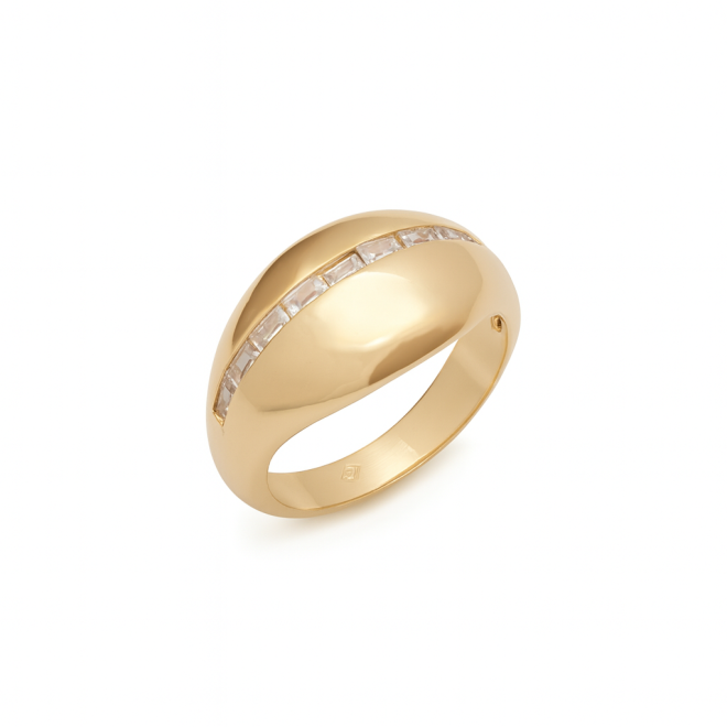 AX-00104 ANEL BANHADO A OURO 18K COM DESIGN ROBUSTO