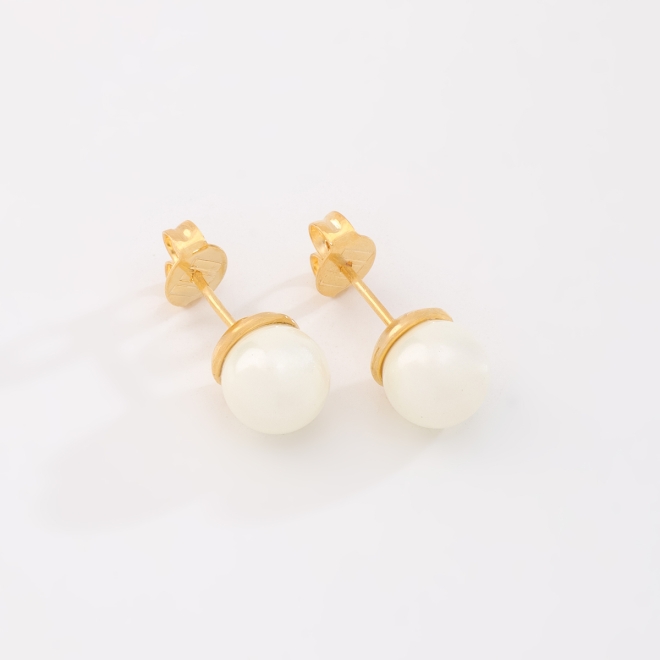 BF-00217 BRINCO BANHADO A OURO 18K COM PÉROLA ESFÉRICA
