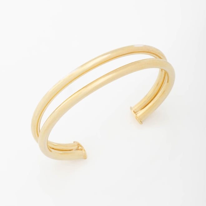 BL-00015 BRACELETE BANHADO A OURO 18K COM DESIGN DE ARO DUPLO LISO