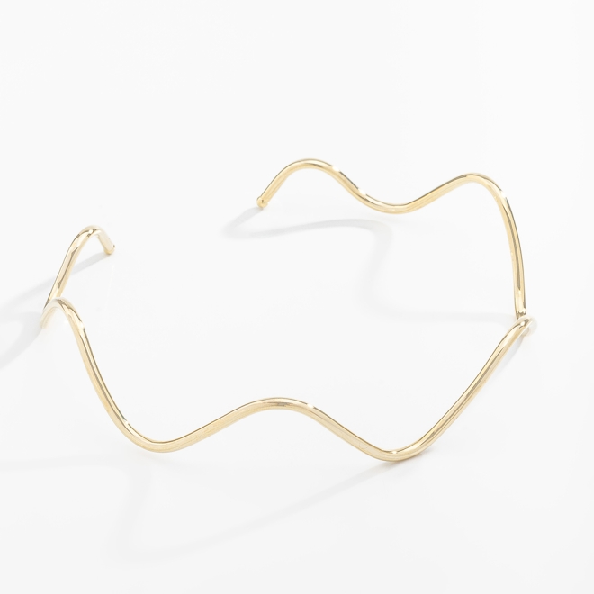 BL-00046 BRACELETE SUPERIOR BANHADO A OURO 18K COM DESIGN ORGÂNICO