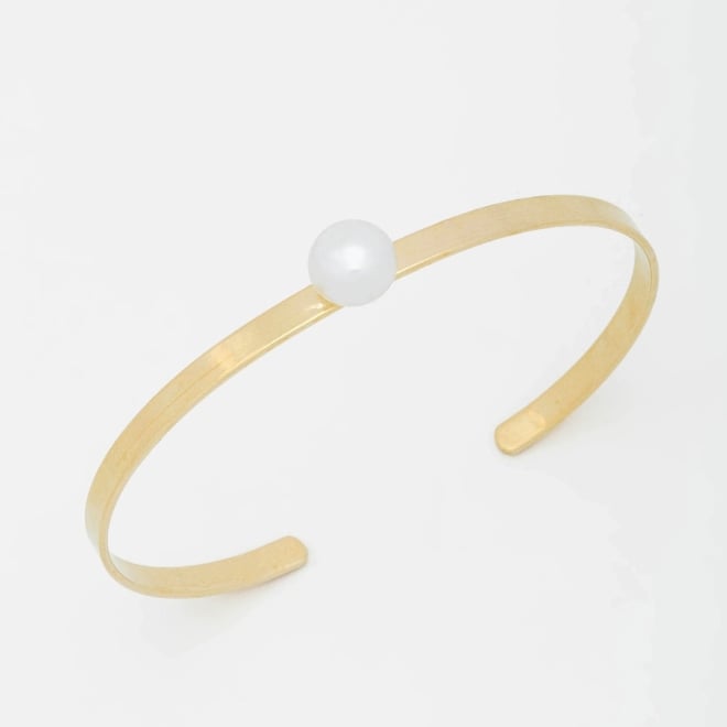 BL-00047 PULSEIRA RÍGIDA COM DETALHE DE PÉROLA CENTRAL