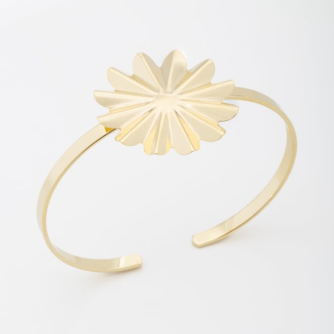 BL-00052 BRACELETE BANHADO A OURO 18K COM DETALHE EM FORMATO DE FLOR