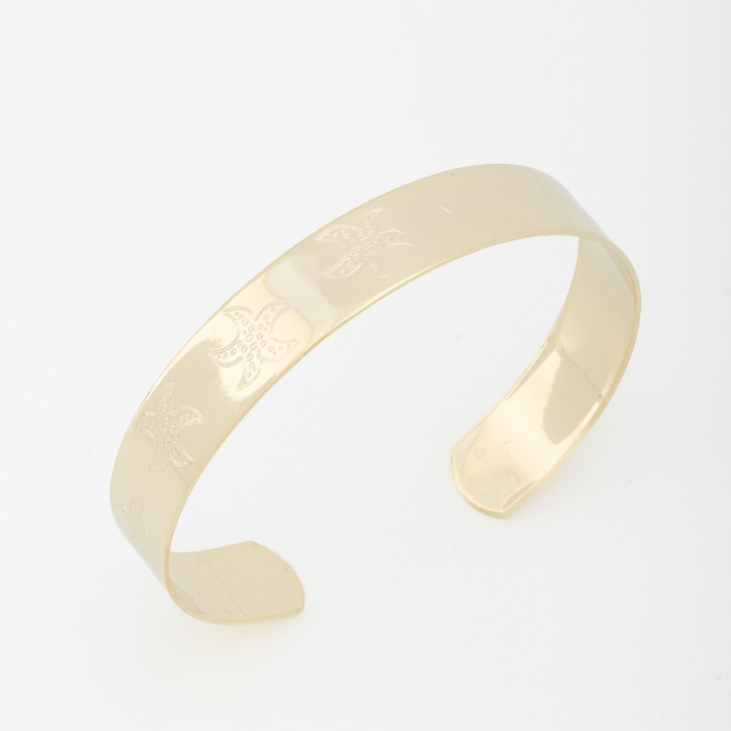 BL-00075 BRACELETE COM DETALHES GRAVADOS DE ESTRELAS DO MAR