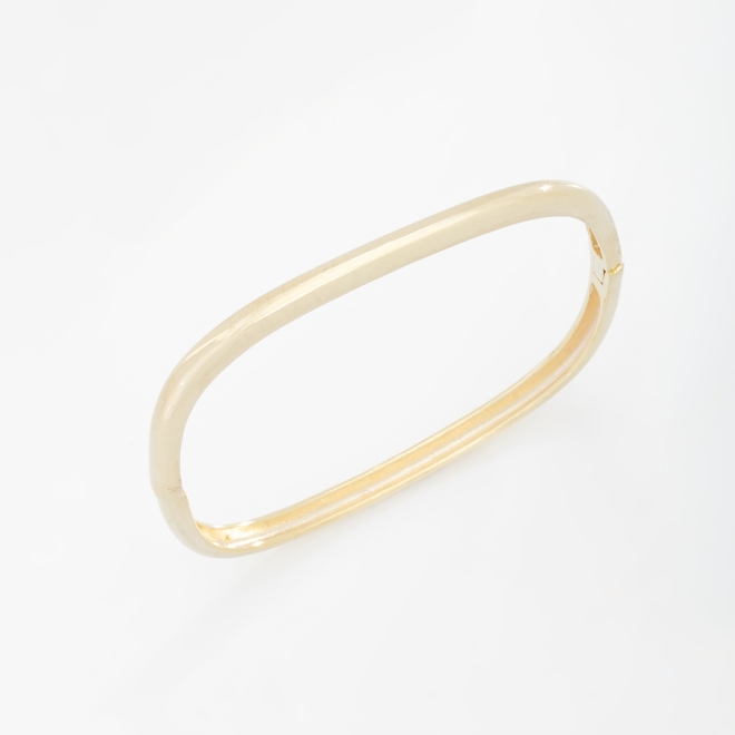 BL-00081 BRACELETE BANHADO A OURO 18K COM DESIGN LISO E ACABAMENTO POLIDO