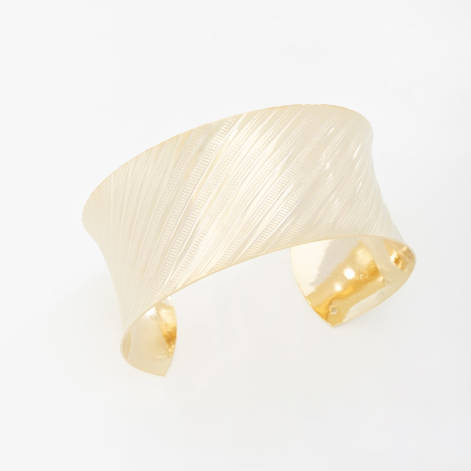 BL-00084 BRACELETE BANHADO A OURO 18K COM DESIGN TEXTURIZADO