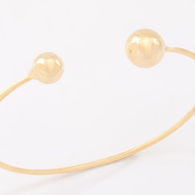 BL-00110 BRACELETE BANHADO A OURO 18K COM DESIGN ABERTO E DETALHES EM ESFERAS