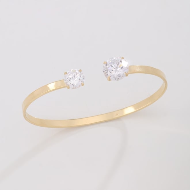 BL-00120-BRACELETE ABERTO COM ZIRCÔNIAS REDONDAS