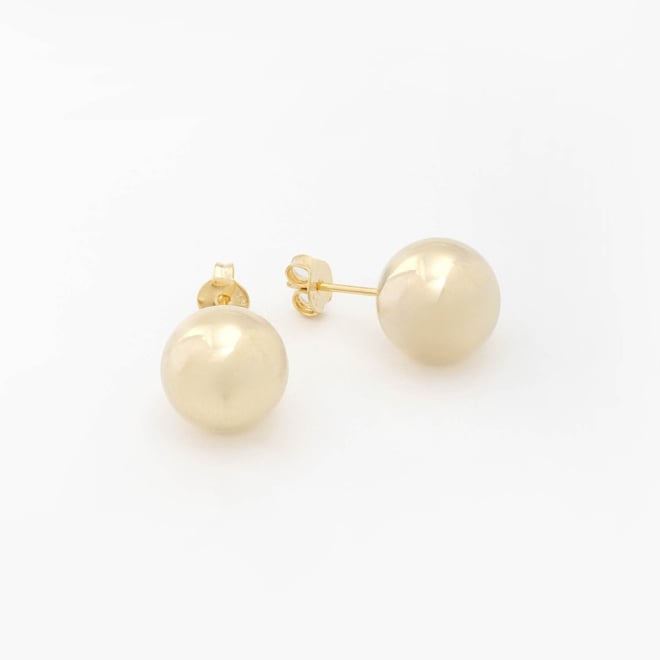 BR-03161 BRINCO BANHADO A OURO 18K DE ESFERA LISA COM ACABAMENTO POLIDO