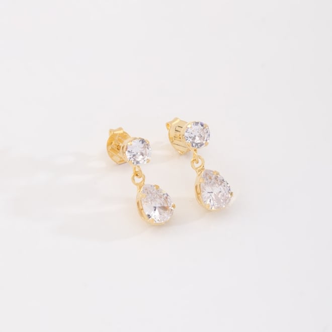 BR-00059 BRINCO  COM ZIRCÔNIAS REDONDAS E GOTA